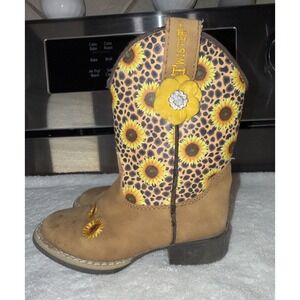 M&F Twister Girls Sunflower Cowboy Boots Toddler Size 8